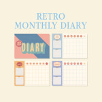 만년형 레트로 굿노트 먼슬리 다이어리 속지 월별 플래너 Monthly PDF : FIRPENG