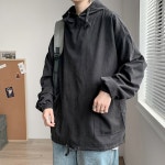 남녀공용 커플 남자 무지 오버핏 아노락 후드 윈드 바람막이 자켓 힙한 스트릿캐주얼 데일리 : 더어반팩토리
