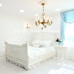 리노앤틱가구 프렌치 화이트 쉐비 조각 앤틱침대 퀸침대 : 리노앤틱