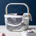 피크닉바구니 과일 야채 장난감 철망 우드손잡이 이케아철제바구니 : 공감이스