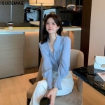 쮸리아 20대여자쉬폰블라우스 30대여자쉬폰블라우스 쉬폰프릴블라우스 프릴블라우스 고품질 셔츠 : 쮸리아중국구매대행
