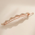 제이로렌 오로라 물결 큐빅 로즈골드 헤어 딱핀 H0713 : 제이로렌