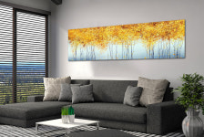 돈나무 액자 거실 안방 풍수지리 생기 그림 가게오픈선물 황금자작나무 와이드중형 : 갤러리츠