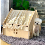 원목 강아지집 고양이 애견하우스[루루 - 레이스] 칠판분필선물 : DUGROO