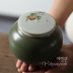 [다도 차보관통] 예향원 경덕진 안색유약 분채 수회 홍감 차통 차호 E-9394 : 예향원