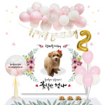 강아지 생일파티 용품 생일상 사진 고양이사진 샘플 01 소형 100X90 : 반하다디자인