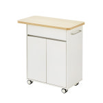 E0자재 이동조리대 주방수납장 752x400x860mm, 2단, 화이트 (ST9960) : 필웰