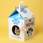 고양이 숨숨집 매일야옹 밀크하우스 스크래쳐 : 매일야옹