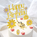 생일 케이크픽 데코 꽃 플라워 HBD 데이지 토퍼 : 도니카트