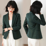 [해외] 인기신상 여성 봄가을 슬림핏 배색체크 펄사 투버튼 정장 자켓~3XL : 더클라워