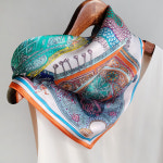 실크 스카프 젠탱글 고급 SILK100 쁘띠 A1014 : LANIC U 라닉유