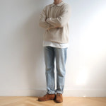 [인더로우][INTHERAW] 오가닉 칼라 집 니트 풀오버 베이지 Organic Collar Zip Knit Pullover Beige : wyndshop