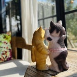 집사 선물 고양이 모형 데스크탑장식 정원 가드닝 동물인형 : 도밍구마트