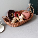 라탄다용도정리함 라틴 라탄 다과 바구니 소쿠리 접시 : 우춘상회