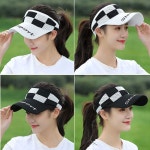 여자 챙넓은 썬캡 여성 골프 테니스 모자 조깅 햇빛차단 자외선차단 썬바이저 여름 : 행복꿀샵