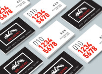 업종이 강조된 렉카차 견인차 카센타 자동차 정비공장 타이어 명함 : 디자인 밥