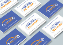 로고와 색상이 멋진 카센터 자동차공업사 타이어 명함 : 디자인 밥