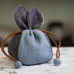 [다기보관 ] 예향원 고급 린넨 코튼 방울 토끼 휴대용 다기 파우치 E-9399 : 예향원