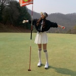 여성 골프 바람막이 후드 방풍 자켓 간절기 빅사이즈 라운딩룩 점퍼 블랙 : UAA