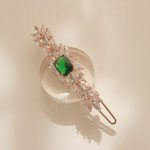 제이로렌 로즈골드 그린 스퀘어 큐빅 헤어 딱핀 H0746 : 제이로렌