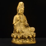불교 관세음 관음 보살 부처님 황동 불상 장식품 40cm : 해피2바이