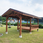 확장형 슁글 도색 원두막 정자 (3면 난간과 주춧돌 포함, 시공비 별도) : 자연쉼터