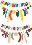펠트 가랜드 생일파티꾸미기 브라이덜샤워 스마일 무지개 풍선 레인보우 브라운 파티용품 해피버스데이 : 쏘스윗마켓