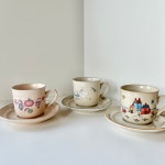 (마지막상품할인)[미국빈티지]인터내셔널_웰컴홈 컵앤소서 커피잔 찻잔/ International_Welcome Home Cup&Saucer : 안녕앤틱