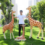 정원 오브제 동물 기린 조각 야외 풍경 명승지 유치원 영업부 잔디 장식 장식품 : 앙그랑