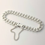 7mm 베이직 실버 체인 은팔찌 커플 남자 여자 : 르제이실버