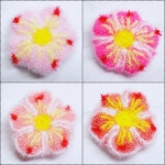예쁜 봄꽃 진달래 핸드메이드 손뜨개 주방수세미 선물용 : 설빈상회