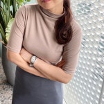 여름 폴라티 여성 여자 얇은 반팔 목티 목폴라 반목티 반폴라 : 모던머든