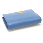 [중고명품 미스터문] Prada(프라다) 1MV204 코발트 블루 사피아노 레더 금장 레터링 로고 플랩 반지갑 [중고명품매입] : MISTER MOON