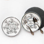 꽃 레터링 프린팅 도자기 접시 그릇 플레이팅 헤리티지 엔조이 더 리틀띵스 8인치 : 고잉마트