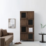 필몬 수납장 8문 NFM17380F 세로형 레트로감성 고방유리 플랩도어 매거진랙 : 별이언니마켓