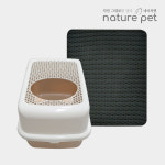 네이처펫 탐나는 고양이 화장실 탑도어 대형 + 사막화 방지 매트 : 네이처펫-naturepet