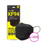 예지미인 케어온 황사방역용 블랙 성인용마스크 KF94 x 120개 1박스 무료배송 : 주식회사 바른생활