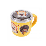 브레드이발소 스텐 컵 손잡이 뚜껑 유아 아동 키즈 : 소로에