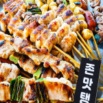 캠핑꼬치구이 모듬꼬치 세트 은행 떡 소세지 염통 닭꼬치 : 존맛탱푸드