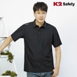 근무복 k2 TS-2202 반팔티셔츠 블랙 신축성 통기성 택배 배달 낚시 등산 건축 : 올센