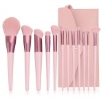 전문가용 메이크업 박스 캐리어 12pcs 전문 메이크업 브러쉬 세트 뷰티 화장품 파운데이션 파워 브러쉬 속눈썹 립스틱 천연 합성 헤어... 