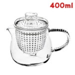 QAY340453투명필터티포트 400ml 강화유리 주전자 유리티포트 차 : 코델트글로벌