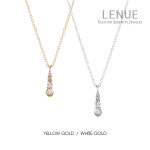 [레뉴] 듀드롭 꼬냑 다이아몬드 목걸이 / 14K 골드 여자친구 선물 1부5리 0.15ct : LENUE Jewelry