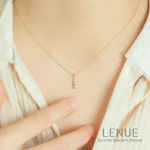 [레뉴] 듀드롭 꼬냑 다이아몬드 목걸이 / 14K 골드 여자친구 선물 1부5리 0.15ct : LENUE Jewelry