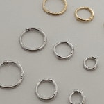 925실버 심플온더 링 은귀걸이 6mm,9mm,11mm : onder