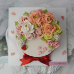 앙금플라워떡케이크  로즈로맨틱 크레센트 2호 달떡구르미 동탄 수원 오산 생신 기념일 돌잔치 환갑 칠순 팔순 떡케익 : 고급수제... 