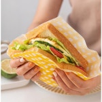 체크 토스트 포장 페이퍼 50매 샌드위치 포장지 유산지 깔끔한 디자인봉투 : 뻔한골프