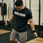 [카키그라도] 머슬핏 반팔티 크로스핏티셔츠 남자짐웨어 네이비 : KHAKI GRADO