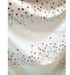 피치1000 대폭 20수 광목 빨간줄꽃 자수워싱원단 패치 커텐 이불 바란스 원단 : 피치1000