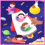 동물 토끼 풍선 무지개 은하수 우주 미끄럼틀 놀이터 회전목마 나무 무지개 놀이방 어린이집 유치원 학교 키즈 카페 파르텔 동화 벽지 시트지... 